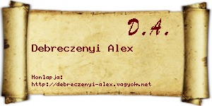 Debreczenyi Alex névjegykártya